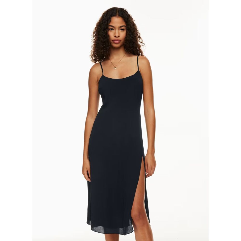 Aritzia Wilfred Affogato Dress midi slip dress size 4 black